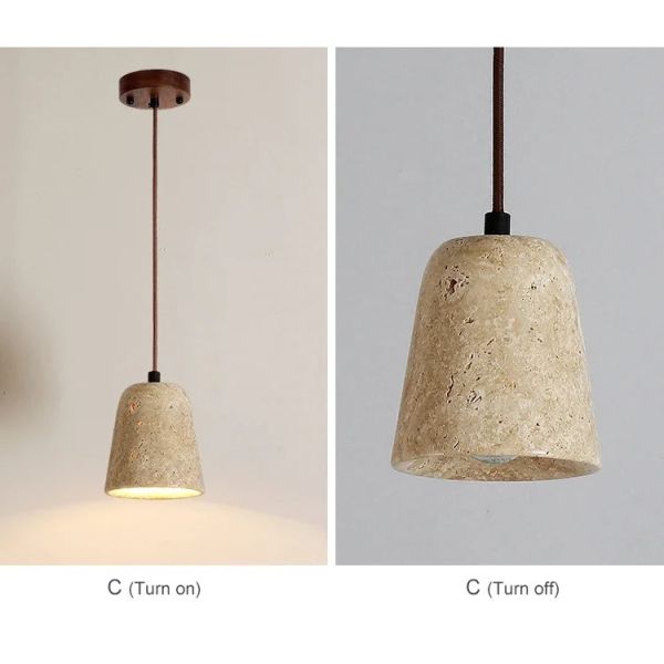 Wabi Sabi Pendant Light Designer Retro Stone Light Bedroom Bedside Dining Lights（WH-AP-676）