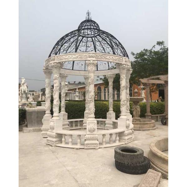 Natural Stone Round Column Terrace Gazebo for City Square Modern Design Wedding Venue