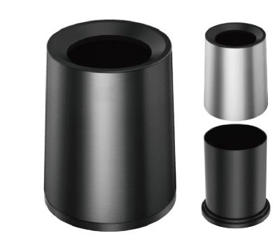Premium Stainless Steel Hotel Waste Bins Subuliform Shape For Bathroom