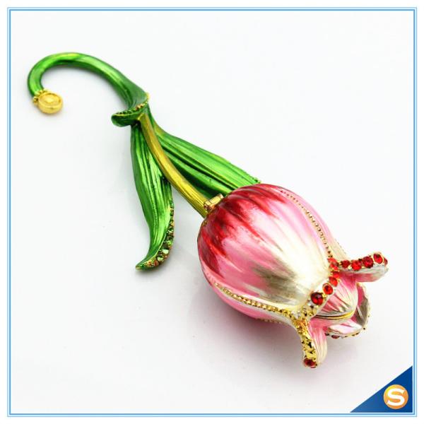 Handmade Pink Bud Flower Trinket Box Belt Hook Jewelry Box SCJ643