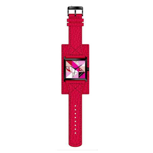 Vogue Square Case Colorful Quartz Watches For Women Leather Band