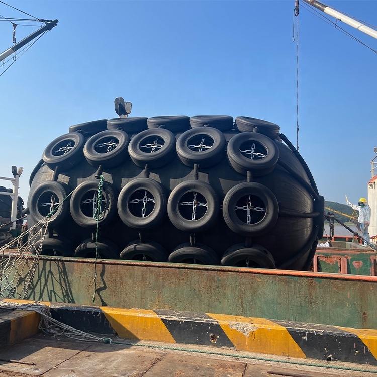 Qingdao CCS Certificate Durable Marine Floating Rubber Fender 2.0*4.0M for Boat Jetty Wharf