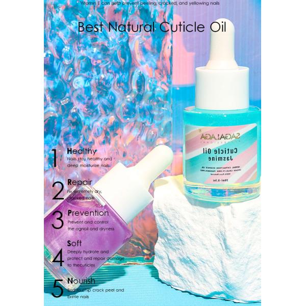 Huile à cuticules à séchage rapide en flacon compte-gouttes de 20 ml, réparation et nutrition des cuticules, infusée d'huile de jojoba et de vitamine E