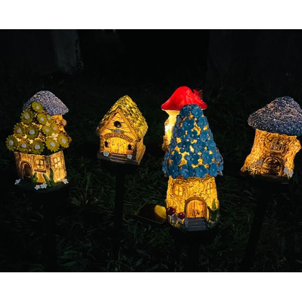 Lawn Landscape Solar Mushroom Lights Outdoor Ground Plug Cartoon Garden House Lights