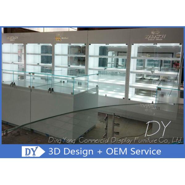 Полностью предварительно сборка современные ювелирные витрины с MDF дерево + стекло + огни