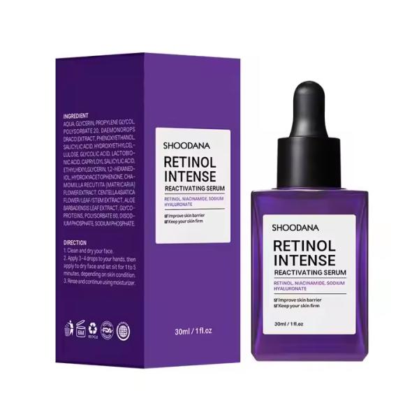 ODM / OEM Intense Revitalizing Serum 30ml Korean 0.1% Serum For Face Signs Of Aging And Post-Acne Marks Korean Skin Care