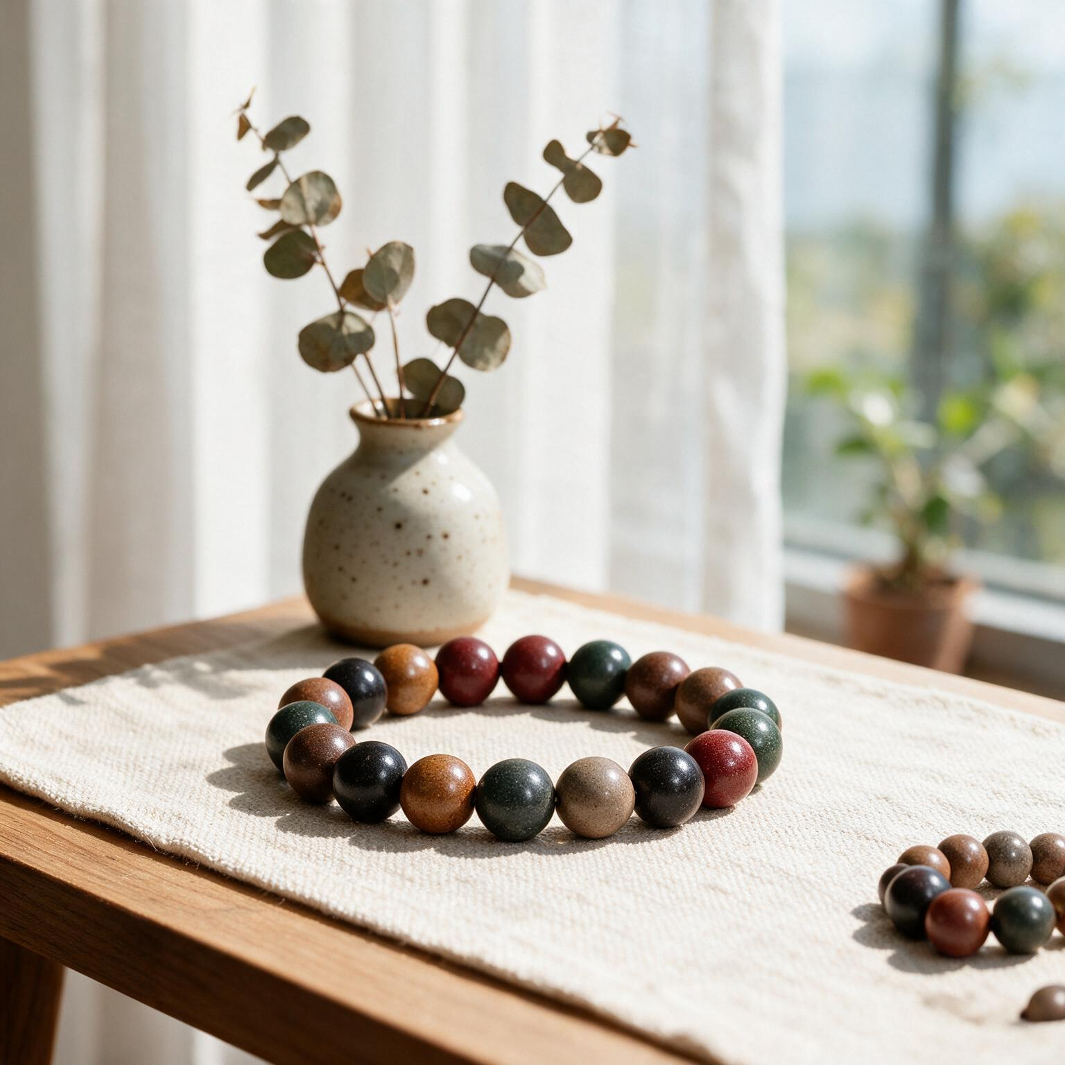 Blue Ambergris Agarwood Beads Soothes Mind Buddhist Temple Bracelet