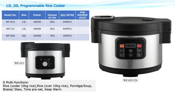 2.1mm Non Stick Aluminum Pot 40 Cup 11L Electric Multi Rice Cooker