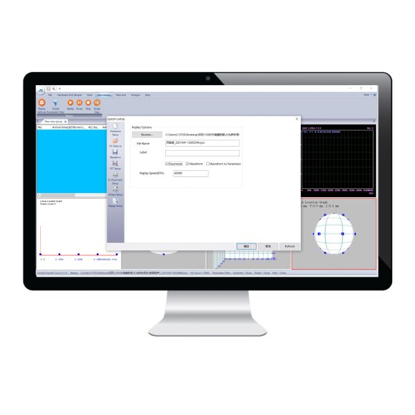 Desktop SWAE Software Acoustic Emission Detector with 5V 28V Phantom Power and Multi-Channel Waveform Display