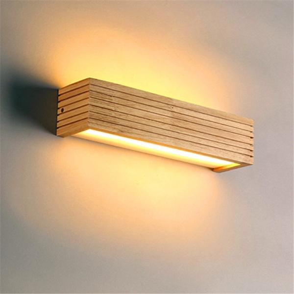 Japanese Style Led Lamp Oak Wooden Wall Lamp Nordic Solid Wood Mirror nordic wooden wall lamp(WH-OR-62)