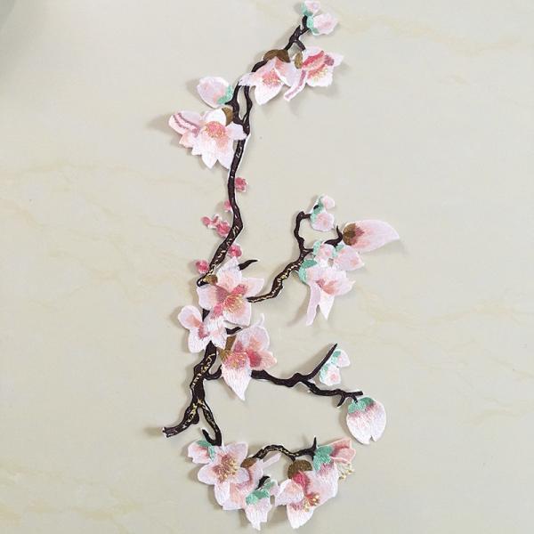 Hot Fix Motif mangnolia  Embroidery Lace Flower for Cheongsam