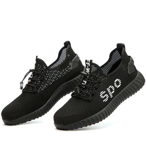 Шэньцзи мужские дышащие Flyknit большие сетки резиновые подошвы Модные ботинки безопасности