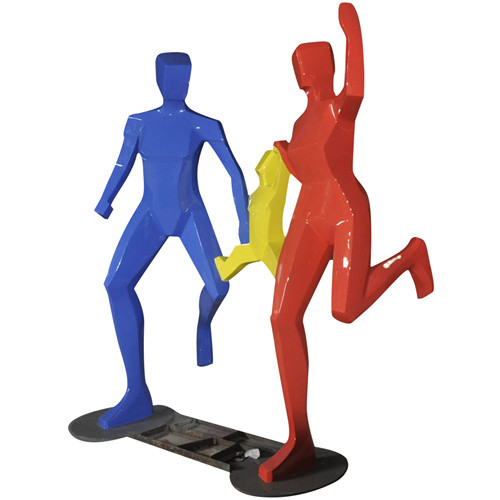 Fiberglass Abstract Garden Sculptures A Whole Family Outdoor Painted