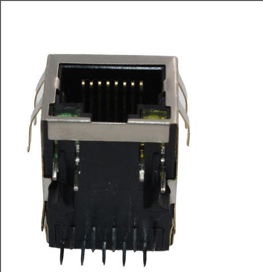 Right Angle RJ45 Lan Jack / Gigabit RJ45 Network Connector Integrated Filter