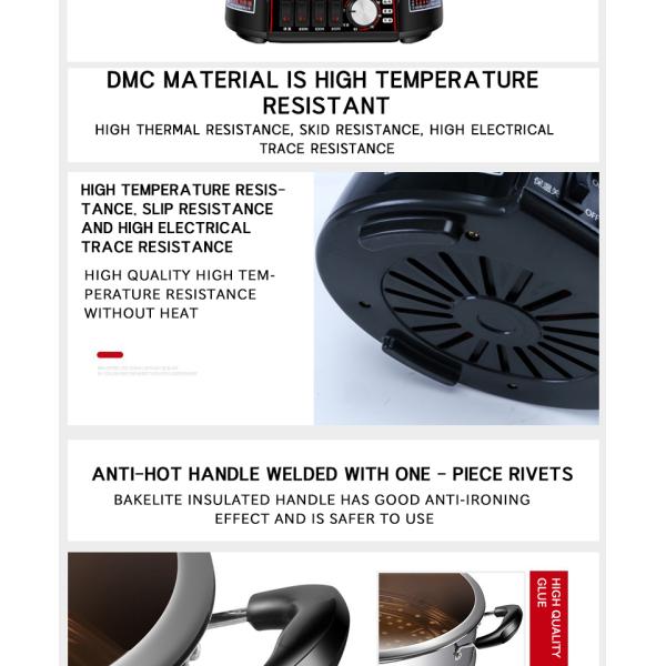 Stainless Steel Electric Skillet 28cm Portable Multi-purpose Soup Pot for Home Cooking