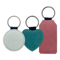 PU Sublimation Heart Keychain Blank Custom Logo Double Side Printing Sublimation Leather Keychain