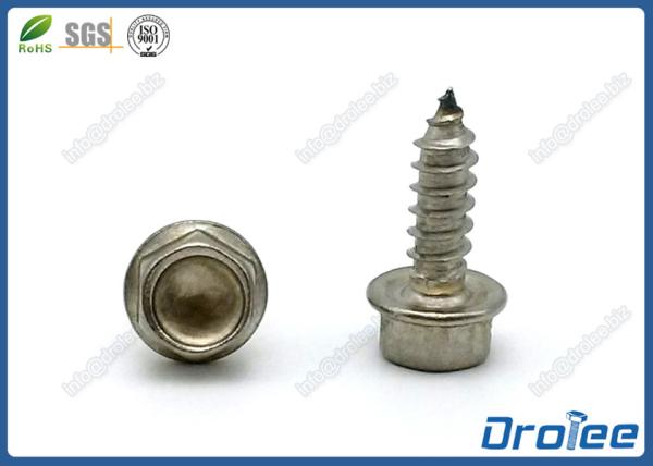 Stainless Steel 18-8 / 304 Sheet Metal Screw Indented Hex Washer Head ST6.3-14 x 60mm