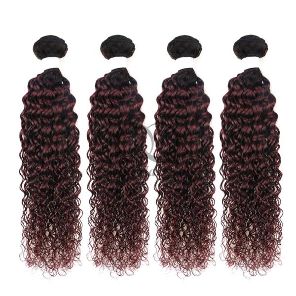 #T1B/99J Kinky Curly Remy Human Hair Bundles Sew In Weave Bundles Brazilian Bundle Deals
