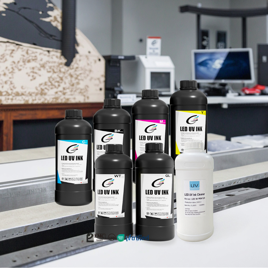 Fcolor UV DTF Ink for Printing - High Adhesion on Curved/Flexible Surfaces - Best for Print Shops
