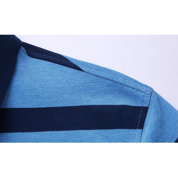 Striped Golf Cotton Polo Shirt Soft Antistatic , Custom Embroidered Polos
