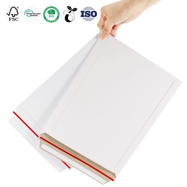 Self-Seal Recycled White Stay Flat Hard Rigid No Bend Paperboard Shipping Catalog Cardboard Envelopes Photo Document