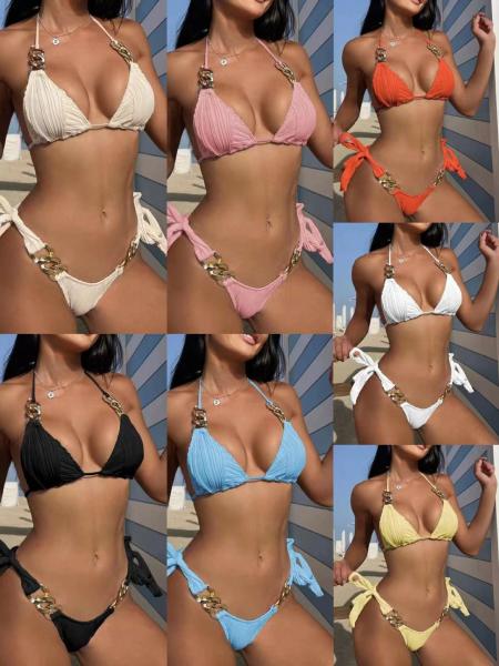 Sexy Chain Swimming Suits Bikini Drawstring Elegant Sexy Bathing Suits For Women