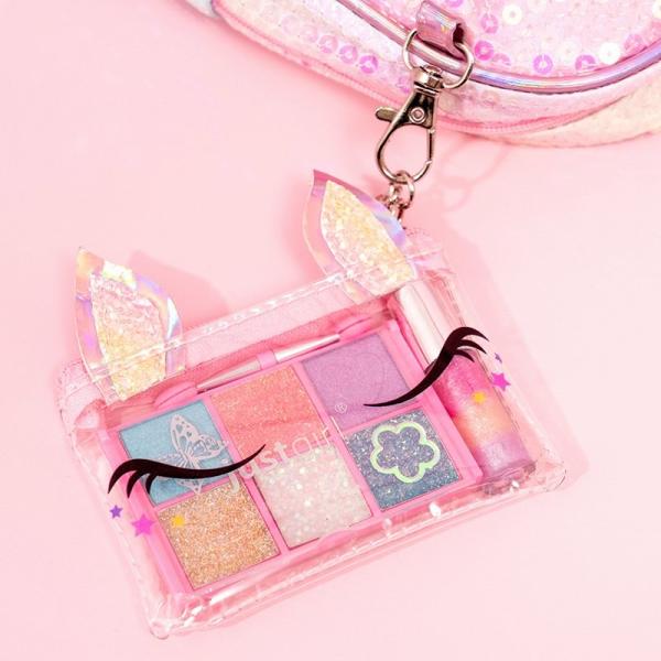 Unicorn Makeup Backpack Set Kids Non Toxic Lovely Makeup Kit Shiny French Terry Schoolbag