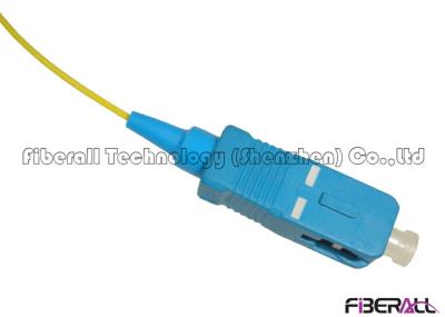 Simplex SM SC Pigtail , 0.9mm Yellow Loose Tube Optical Fiber Pigtail