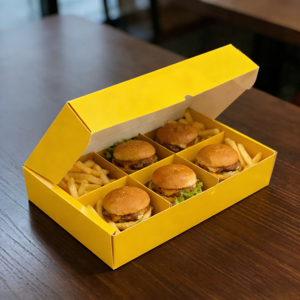 Wholesale Eco-Friendly Food Grade Burger Box with Custom Logo Printing for Takeaway Hamburgers