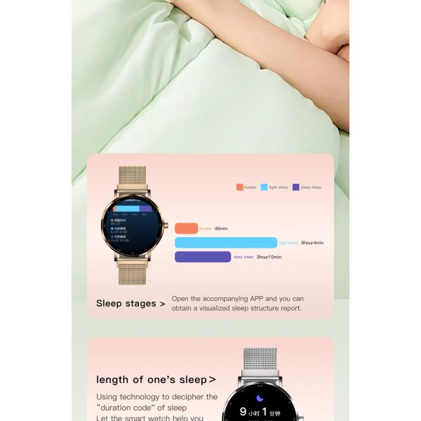 2026 New Smartwatch Woman 1.32inch AMOLED Screen Flashlight for lady use