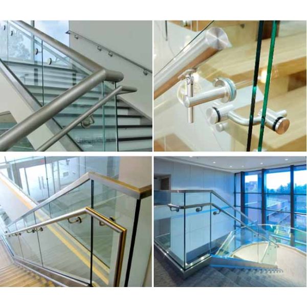 Stainless Steel Post Railing Balustrade Adjustable Handrail Wall Bracket Glass Bracket