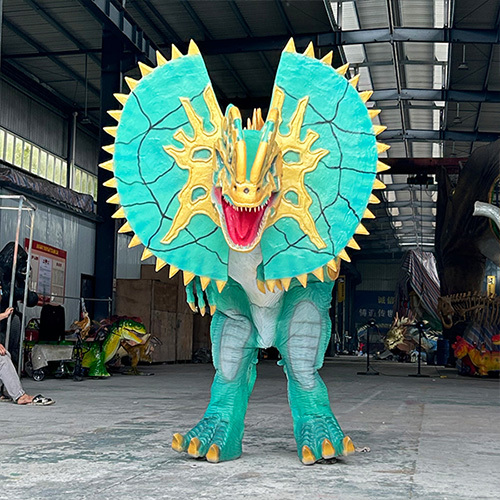 Stage Show Animatronic Dilophosaurus Walking Dino Costume Hidden Legs
