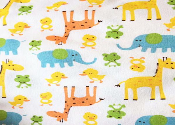 Tela animal impressa pura da flanela dos desenhos animados para a cobertura do bebê
