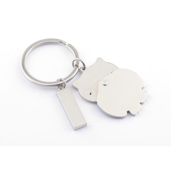 Silk Screen Printing Engraved Metal Keychains Engraved Silver Key Ring