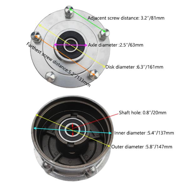 Аксессуары мотоциклов колесный узел трехколесный мотоцикл переднее колесо 5-ствольное кольцевое переключатель 6304 тормозная панель