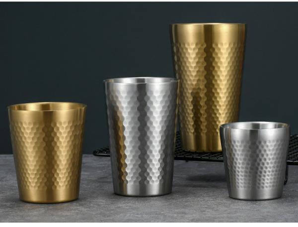 Double Wall Stainless Steel Cups Mug For Beer Coffee Drinking 5oz 450ml
