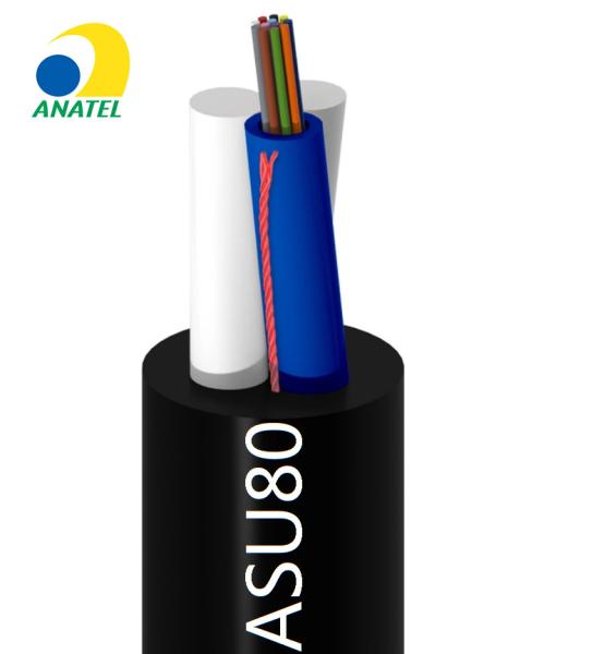 12FO Singlemode G652D Outdoor Aerial Optic Fiber Cable Anatel