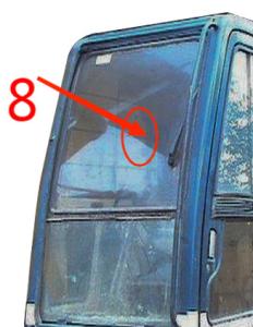 KOBELCO Right Side Excavator Cab Glass 5mm Windshield Tempered Glass Position No
