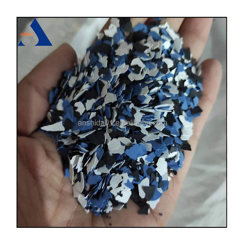 Rubber Coating Decorative Composite Rock Chips Epoxy Floor Flakes 3-6 mm From Hebei