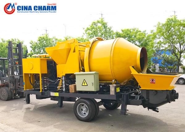 Diesel Power Concrete Mixer Pump Machine 40m3 / H With 100m Pipe