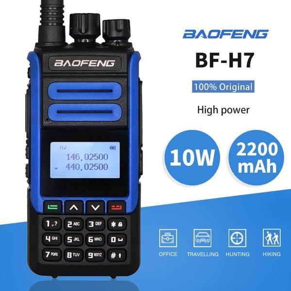 BF-H7 Dual Band Portable Walkie Talkie VHF UHF 136-174MHZ 400-520MHZ IPX4 Waterproof with 1000-1500mAh Battery