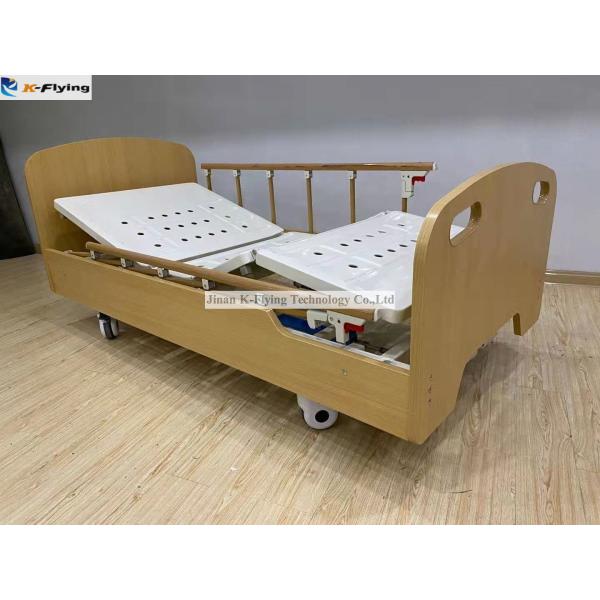 Wooden Medical 2 Cranks Adjustable Manual Nursing Bed Home Care