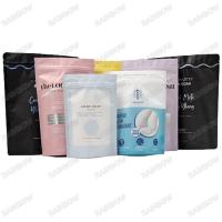 Venda por atacado Sacos de vedação térmica à prova de umidade para banho impressão personalizada macia reciclável embalagem de alta qualidade zipper doypacks