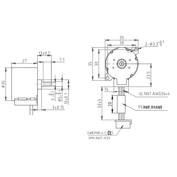 Мотор постоянного магнита китайской оптовой поставки Stepper мотора высокой эффективности HVAC/R 35BYJ412-C 12V малошумный Stepper