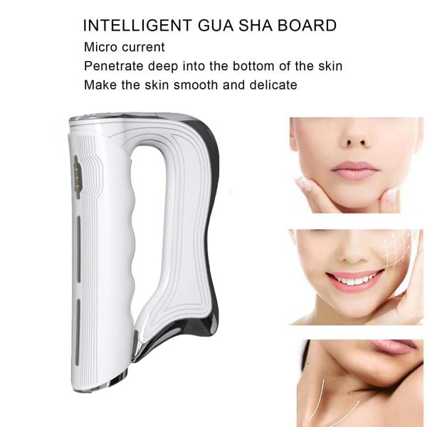 Красота лица Уход за кожей Массаж дома для лица Лифтинг тела Подтягивающая доска Кожа Электрическая Гуа Ша ((Белый)
