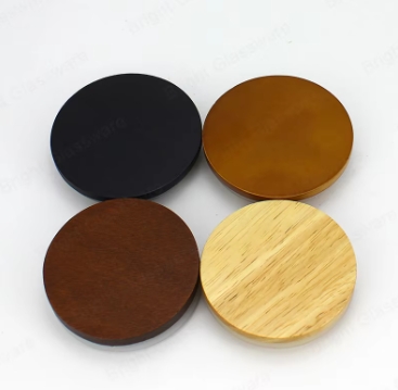 Популярные мороженые белые стеклянные свечи банка с деревянной крышкой настраиваемые стеклянные свечи для нового года