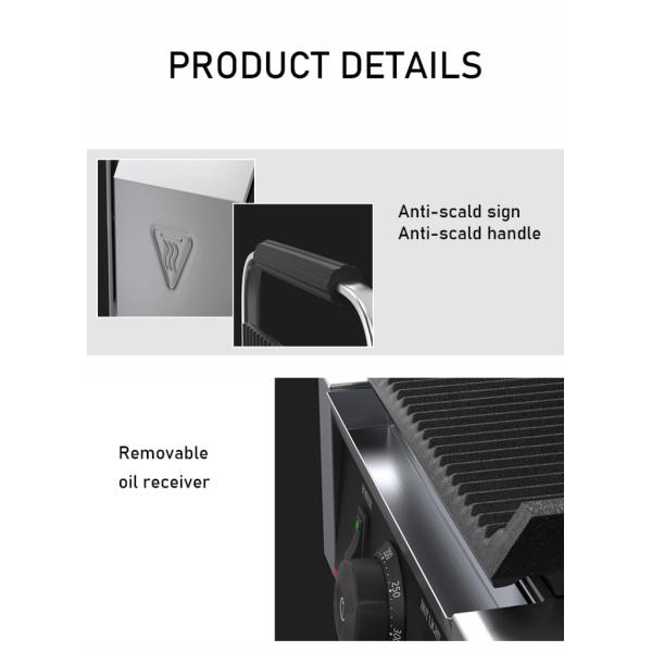 Fabricante de Panini para sándwiches a la parrilla eléctricos comerciales con tamaño de parrilla superior 215*215mm