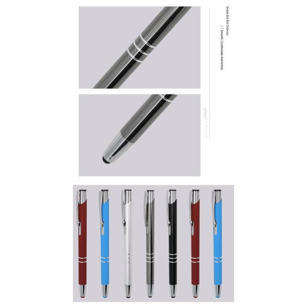 Office Metal Ballpoint Pen 2 in 1 Multifunctional Aluminum Screen Stylus Ballpoint Pen