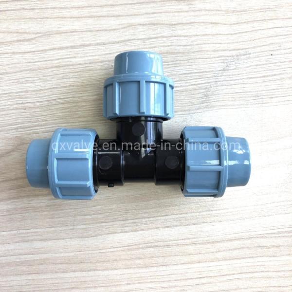 Cores claras Itália Fittings de compressão PP Água Plástico 3 Way Tee Espessura da parede Pn10