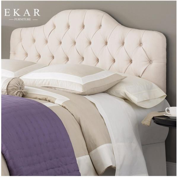 New Simple Double Bed Design in Woods Tufted Bed